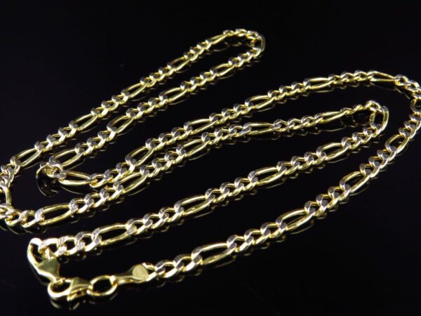 Yellow Gold Diamond Cut Solid Figaro Style Chain (2.0mm) 16"-24"10k - Image 3