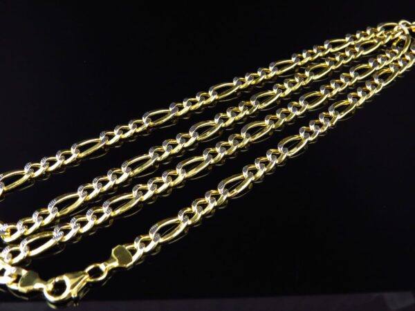 Yellow Gold Diamond Cut Solid Figaro Style Chain (2.0mm) 16"-24"10k - Image 4