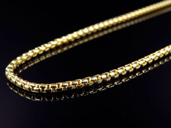 10K Yellow Gold Rounded Hollow Box Venetian Chain (2.5mm) 22"-30"