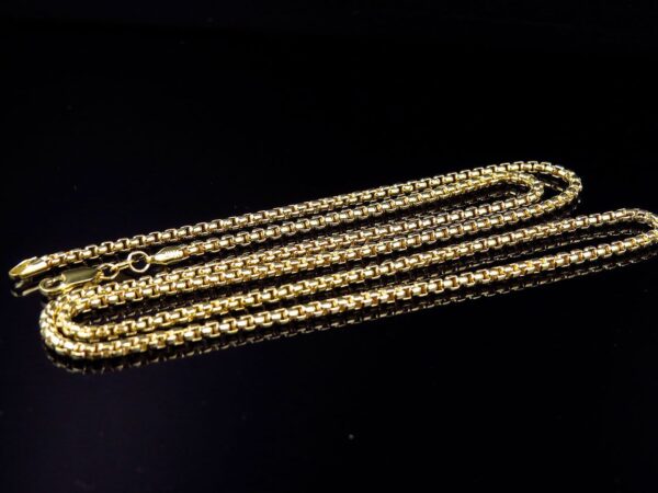 10K Yellow Gold Rounded Hollow Box Venetian Chain (2.5mm) 22"-30" - Image 7