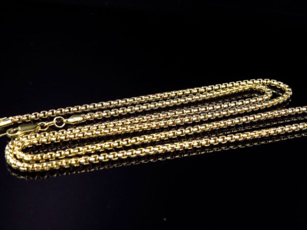 10K Yellow Gold Rounded Hollow Box Venetian Chain (2.5mm) 22"-30" - Image 8